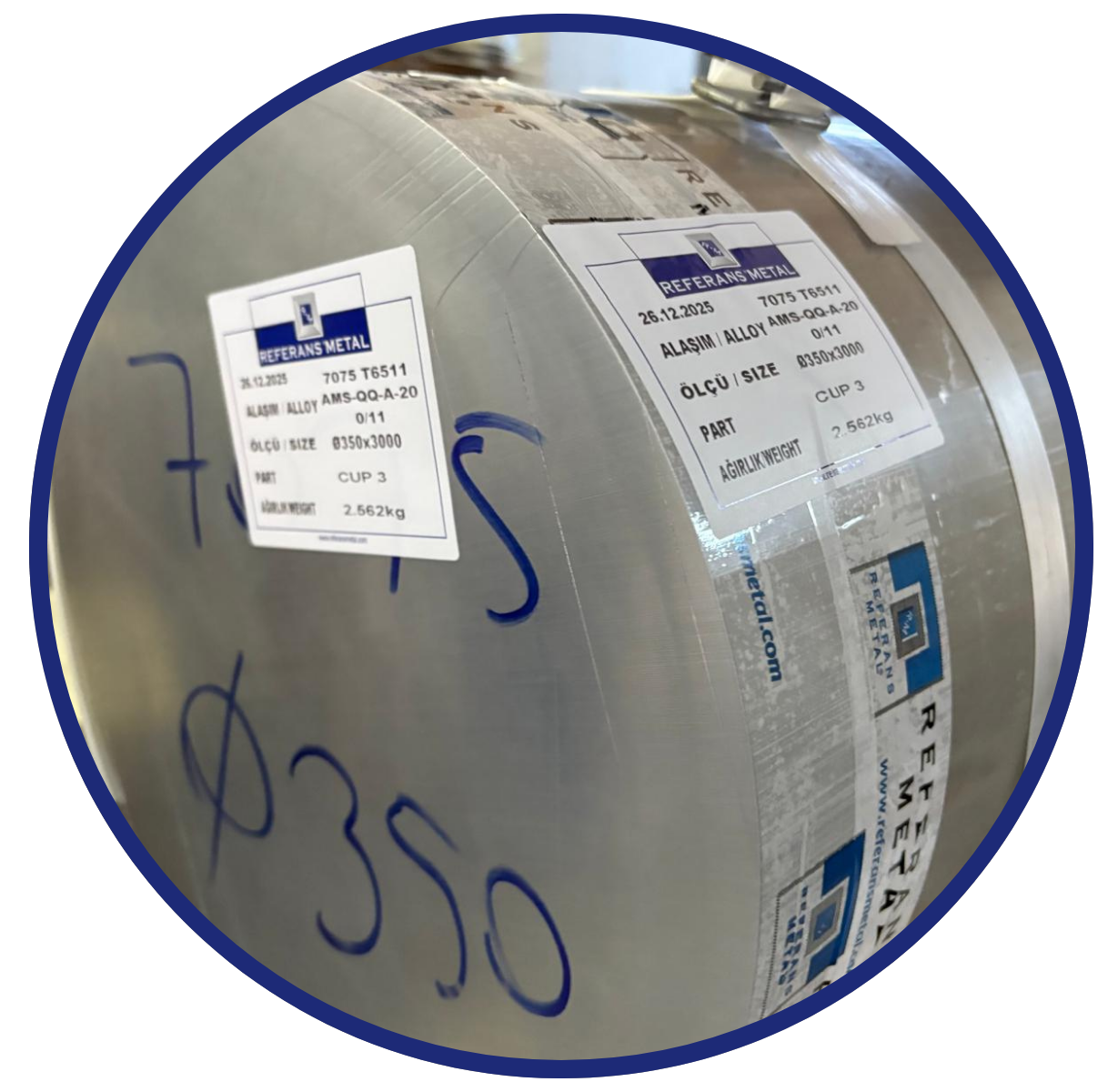 銀貨 AlZn5.5MgCu 7075 T6511 - Aluminum - Referans Metal